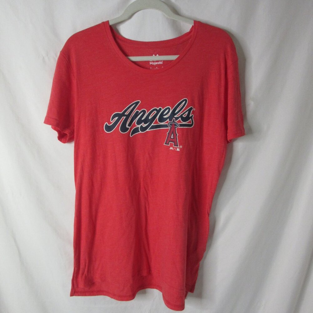 MLB LA Angels Baseball Short Sleeve Tee Shirt Women's Red Size Medium NWT